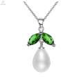 Sterling Silver Green Diamond Stone Necklace Jewellery